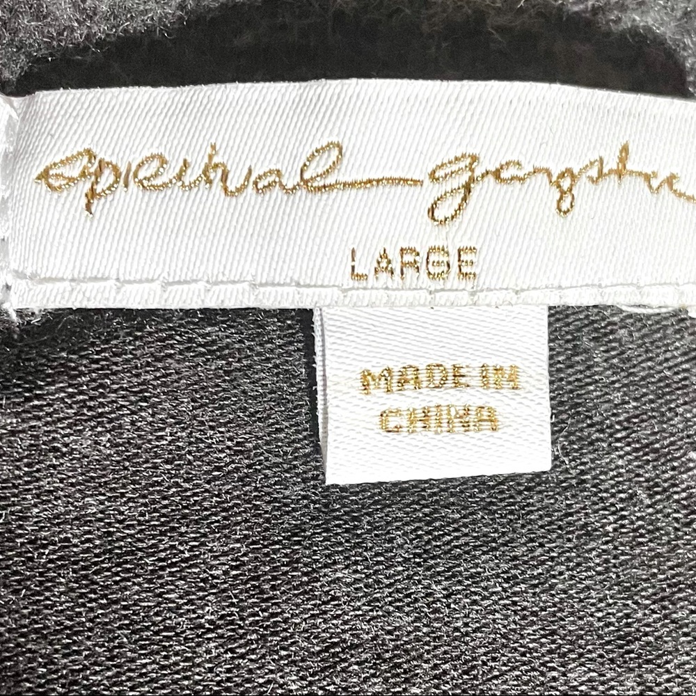 NWT Spiritual Gangster Happiness Crew Neck Savasana Gray Gold White Sweater Top - Picture 6 of 6